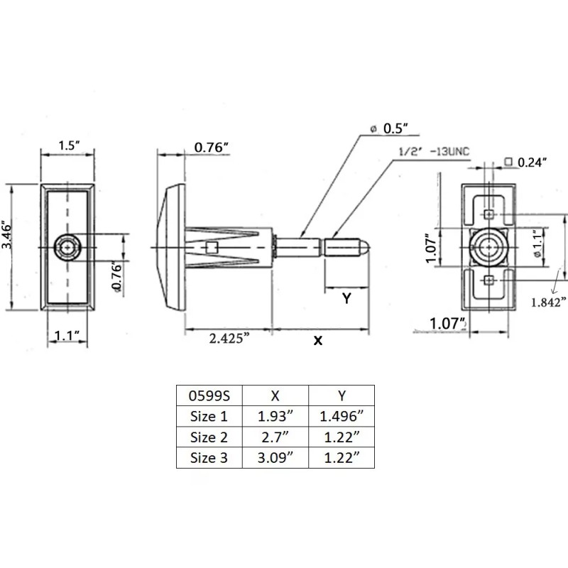 m lock Vending T Handle + 8501 cylinder lock Vendo