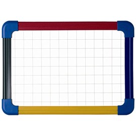 Bi-Office Laptop Board Schoolmate, Double Sided Plain/Gridded Magnetic, 4 colors Plastic Frame, A4