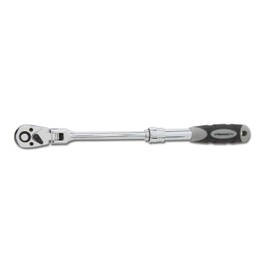 Steelman Pro 3/8-inch Drive 72-Tooth Extendable Flex-Head Ratchet (9.5-13.5 Inch Length), Heat-Treated Chrome-Vanadium Steel, Quick Release, Comfort Grip, Ideal for Auto Mechanics/Confined Spaces