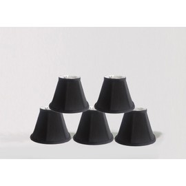 Urbanest 1100076b Chandelier Lamp Shade, 6-inch, Empire, Clip On, Black(Set of 5)