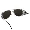 Global Vision Eyewear Aviator Z87 Motorcycle Sunglasses Silver Frames Smoke