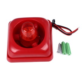 12V-24V Industrial Alarm System, Public Electric Sound Light Alarm Horn 115 dB Ultraloud Red Flashing Lights Fire Flash Siren for Office, School, Factory