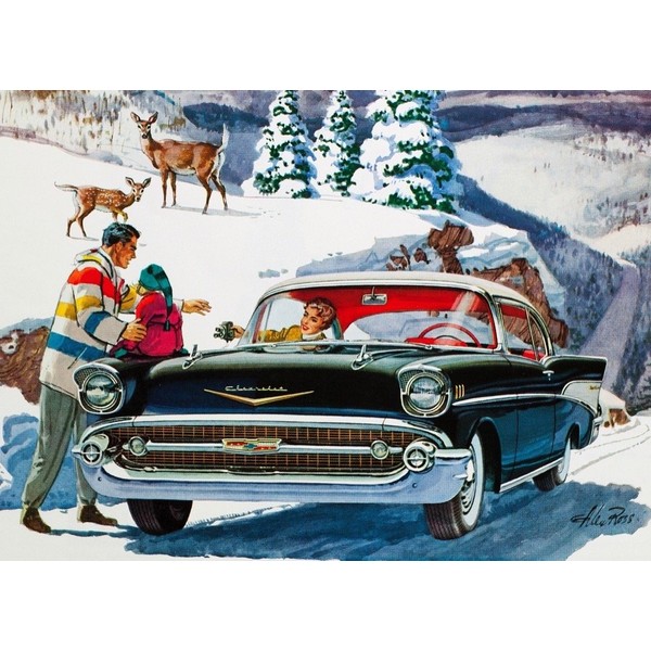 New York Puzzle Company - General Motors Winter Drive - 1000 Piece Jigsaw Puzzle