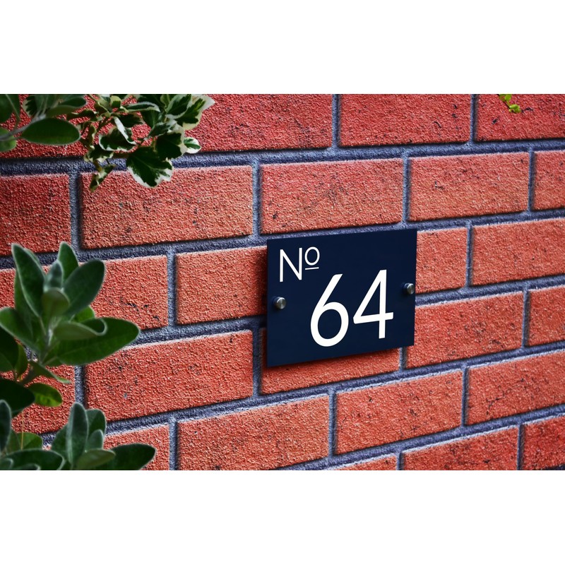 Badgemaster Modern Anthracite Grey House Number Sign Plaque Stainless Steel