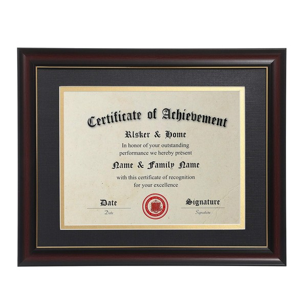 ELSKER&HOME 8.5x11 Diploma Frames with Mat,Classic Cherry Wood,8.5x11 Inch or