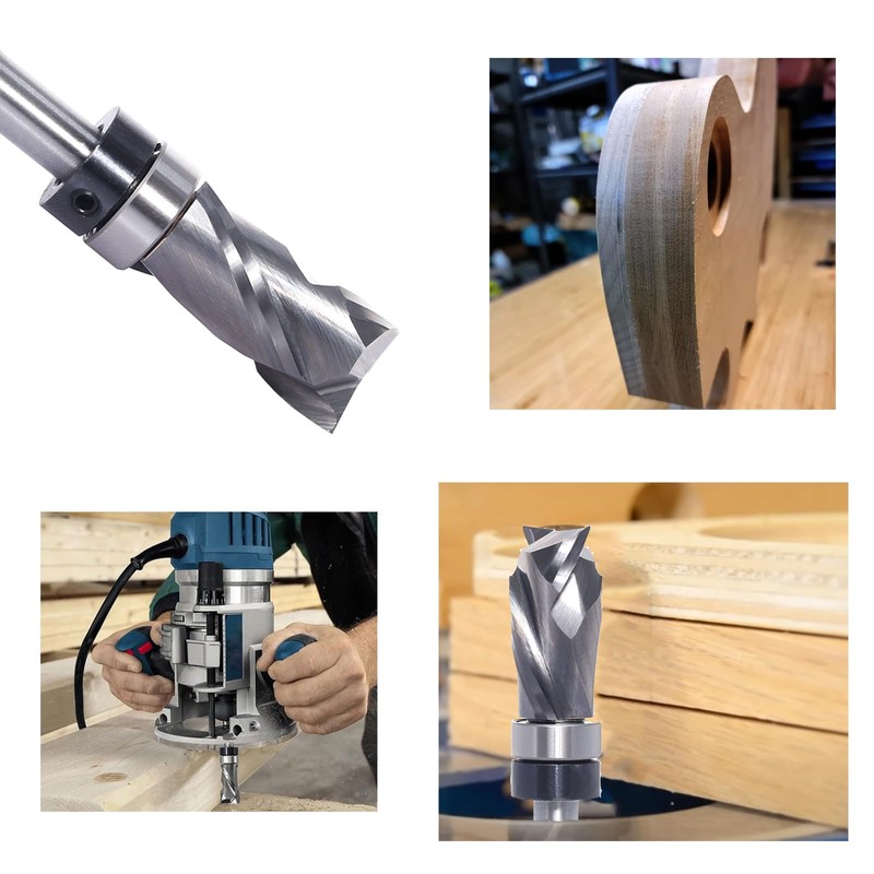 SICWOOD Compression Top Bearing Flush Trim Router Bit 1/4 Shank