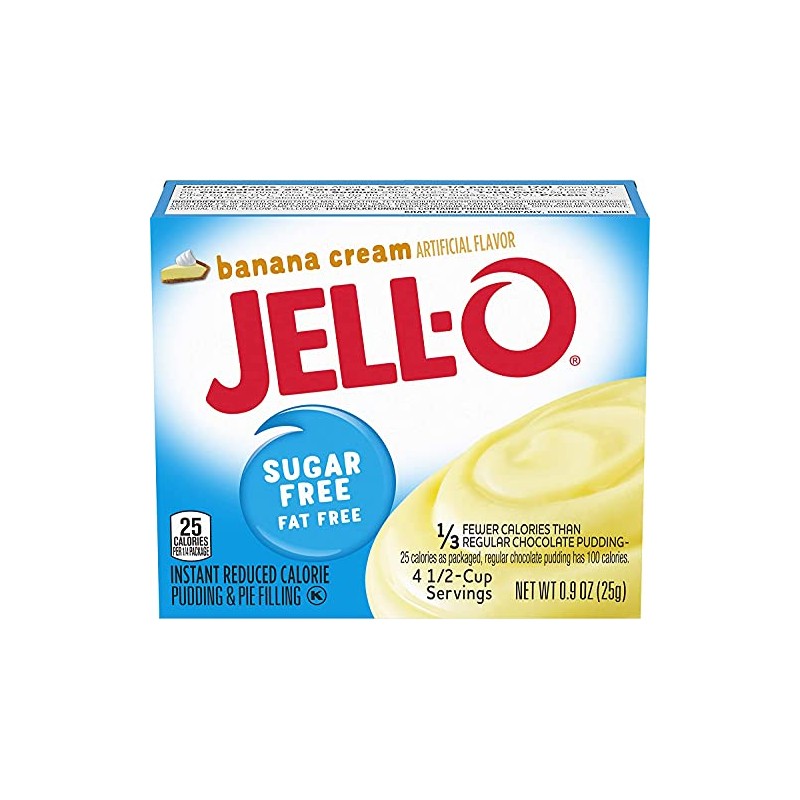 Jello Sugar Free Banana Cream Pudding 25 g (Pack of