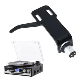 EMSea 8 mm Plattenspieler-Headshell-Halterung, Stylus-Set, geeignet für verschiedene LP Phono, Schwarz