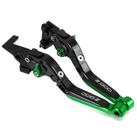 R QIANKONG Z900 Motocycle Brake & Clutch Levers Set Foldable Extendable CNC Fit Compatible with Z900 2017-2023 Adjustable Brakes Clutch Levers(Green)