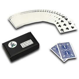 Ted's Sterling Magic Bicycle One Way Force Deck Trick Kit with Bonus Short Cards, Blue Back Clubs (Six)