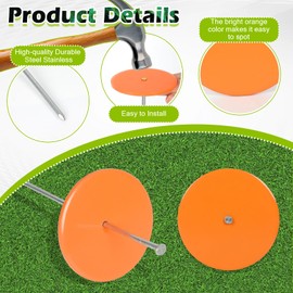 10Pack Low Profile Survey Stakes Galvanized Heavy Duty Survey Markers Stakes Low Profile Survey Markers Property Line Markers Property Markers for Property Line Ground Septic Tank Markers