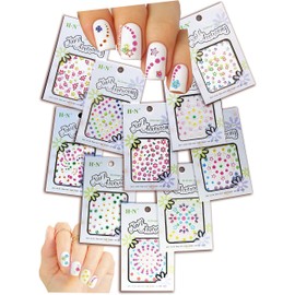 3D Nail Art Stickers Decals - 10 Packs Floral Flowers Design Mixed Styles