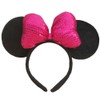 winvin Light Up Mouse Headband Flashing Bow Polka Dot LED