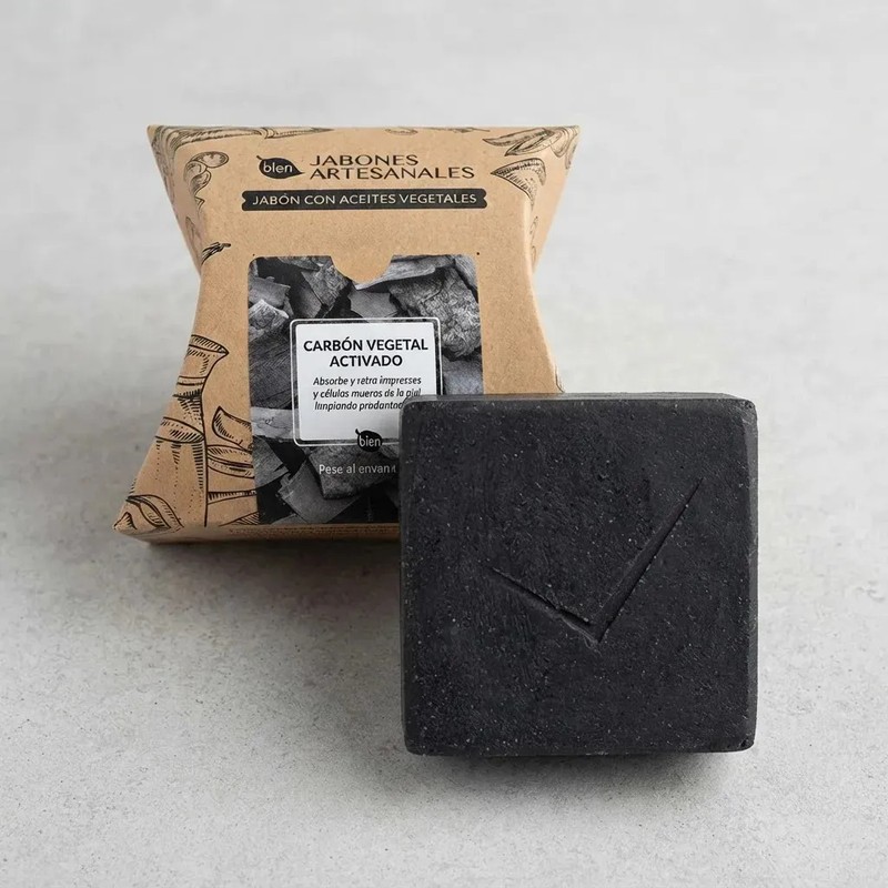 Jabón Artesanal Blen Carbón Activado 100 g Limpieza Profunda y