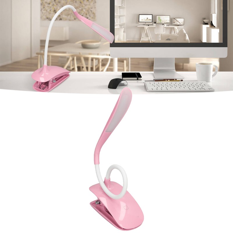 LED Desk Lamp 360° Adjustable Clip On USB Rechargeable Table