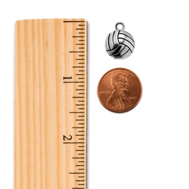 Inspired Silver - Petite Volleyball - Silver Braided Bracelet for Women - Unique Charm Bracelet Jewelry Gift - Women's Charm Bracelet with Lobster Claw Clasp