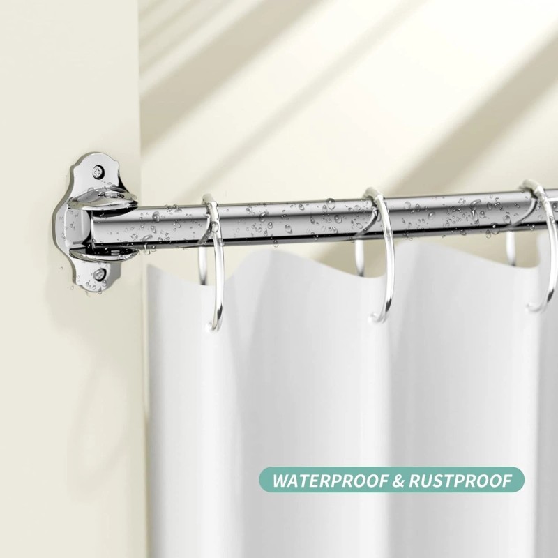 Unbranded Curved Shower Curtain Rod, Adjustable 40-72 Inches Extra Wide