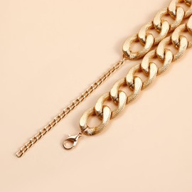 kepvrio Gold Chunky Choker Necklace for Women Gold Cuban Link Chain Thick Necklaces Punk Twist Choker Necklace Fashion Hip-Hop Ball Party Jewelry (Style-A)