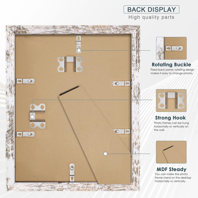 Fisnish 11x14 Picture Frame, for Tabletop Display, Horizontal or Vertical