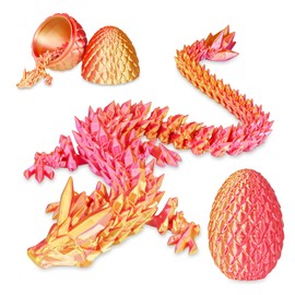 Surprise Dragon Egg with Dragon Inside – Gifts for Kids and Adults, 3D Printed Fidget Toy, Ideal for Christmas, Easter, Birthdays, Fun Desk Décor and Stress Relief(Orange Red, Medium)