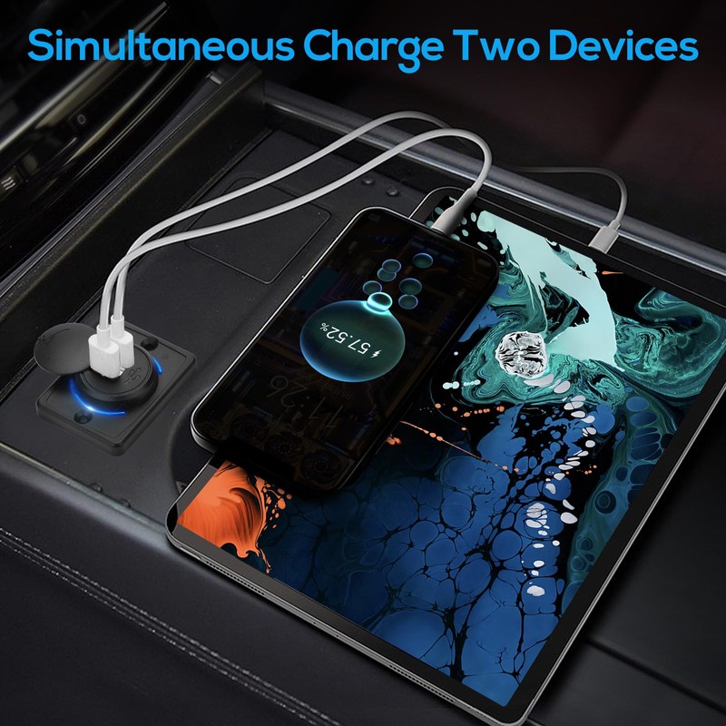 Linkstyle RV USB Outlet, Dual 3.1A USB A Charger Panel