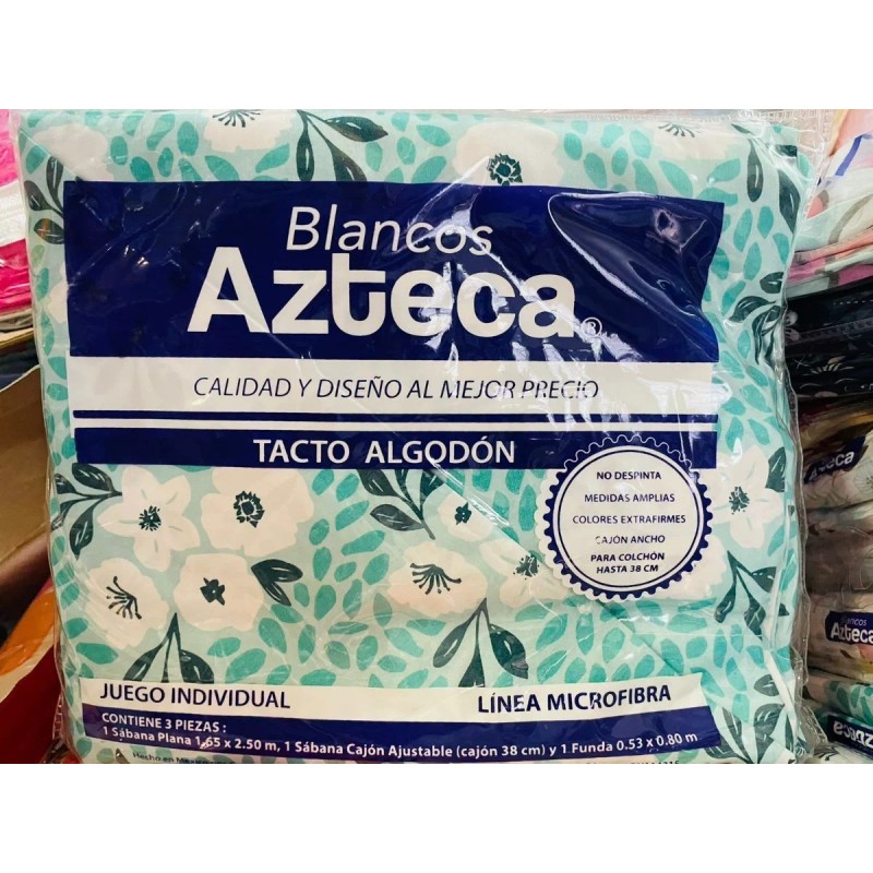Blancos Azteca 10 Sábanas Individual Microfibra Mayoreo, 38 Cm De