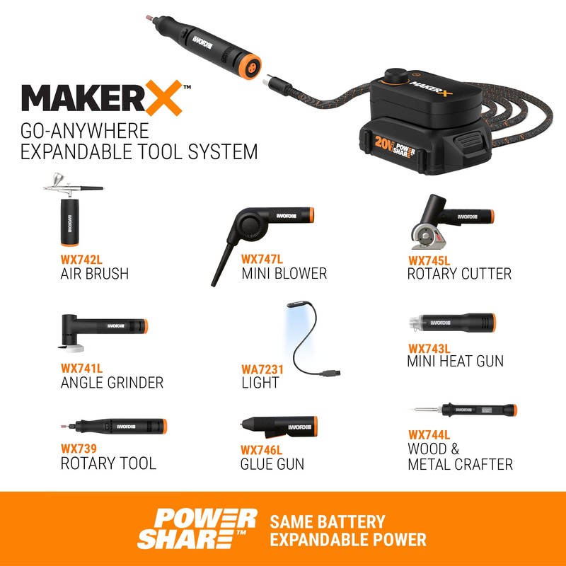 Worx 20V MAKERX Portable Mini Blower Power Share (Tool Only)