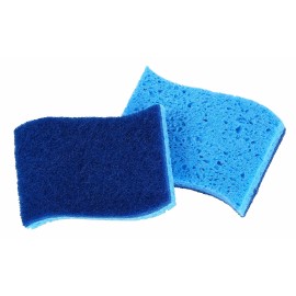 Superio Non-Scratch Cellulose Sponge with Scouring Pad - Blue