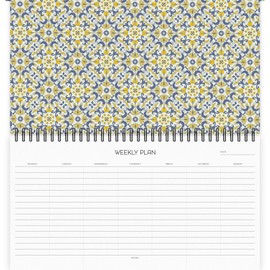 etmamu Azelujos 263 Weekly Planner A4 Pattern No. 3, 60 Sheets, Calendar for Tasks, Appointments and Tasks