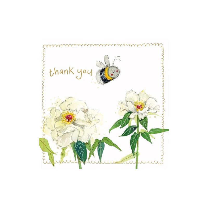 Alex Clark Thank You Bee and Flowers Little Foil Card