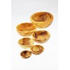 Olive Wood Nesting Bowls, Set of 6, Wood, Grain/Natural, 15