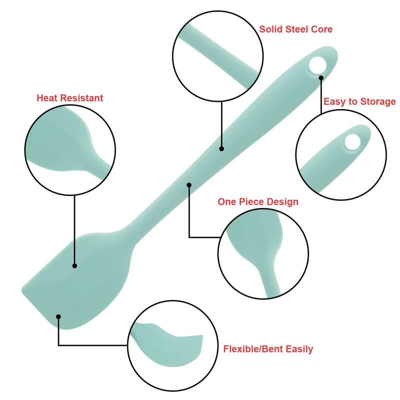 Silicone Spatulas Set, Rubber Spoon Spatula Heat Resistant Spoonula One