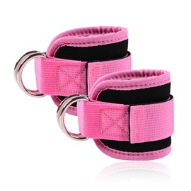 Ankle Straps for Cable Machines, Gym Padded Ankle Cuffs with Steel D-Ring Adjustable Ankle Cuff with Neoprene Padding