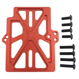 Aluminum Alloy ESC Fixing Seat Mount Plate for 1/16 Mini Maxx Monster Truck RC Car – Metal Upgrade Parts, Replacement Accessories, RC Spare Part for ESC Upgrade Modification (Red)