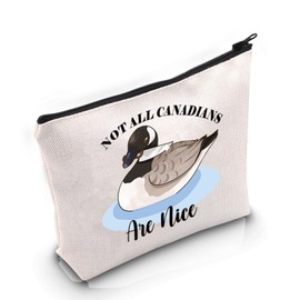 VAMSII Canada Lover Gift Not All Canadians are Nice Makeup Bag Proud Canadian Cosmetic Bag Canada Goose Lover Owner Gift (Not All Canadians are Nice M C)