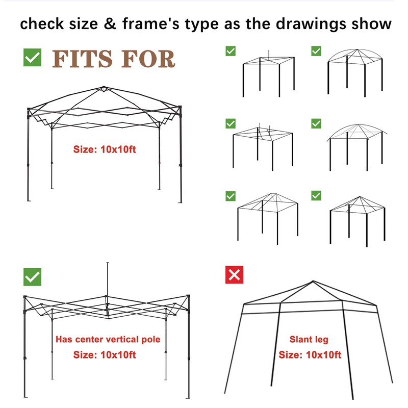 SCOCANOPY Replacement Mesh sidewall for Most 10x10 Canopy Or Gazebo,(Black)