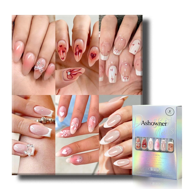 Paquetes de 6 (144 piezas) | Uñas postizas reutilizables |