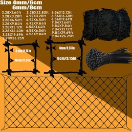 Safety Net for Balcony,Stair Rope Net,Safety Netting for Railings,Suitable for Children's Playgrounds, Stairs, Railings, Indoor and Outdoor Decoration(6mm,1X4m)