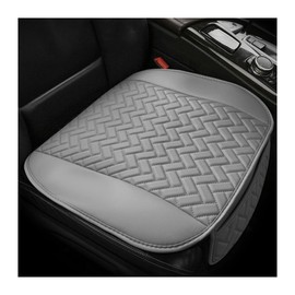 povtii Car Bottom Seat Cover, Anti Slip Leather Auto Front Seat Cushion Cover with Storage Pocket, Comfortable Car Bottom Seat Pad Protector for Cars, SUV, Trucks, Car Accessories (Gray)