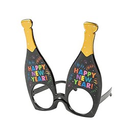 Fun Express Happy New Year Champagne-Shaped Glasses