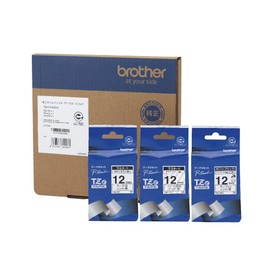 Brother Industries TZe-CTN05V3 Laminate/Fabric Tape (TZe-231, TZe-131, TZe-FA3, Pack of 3) White Transparent Cloth 0.5 inches (12 mm)