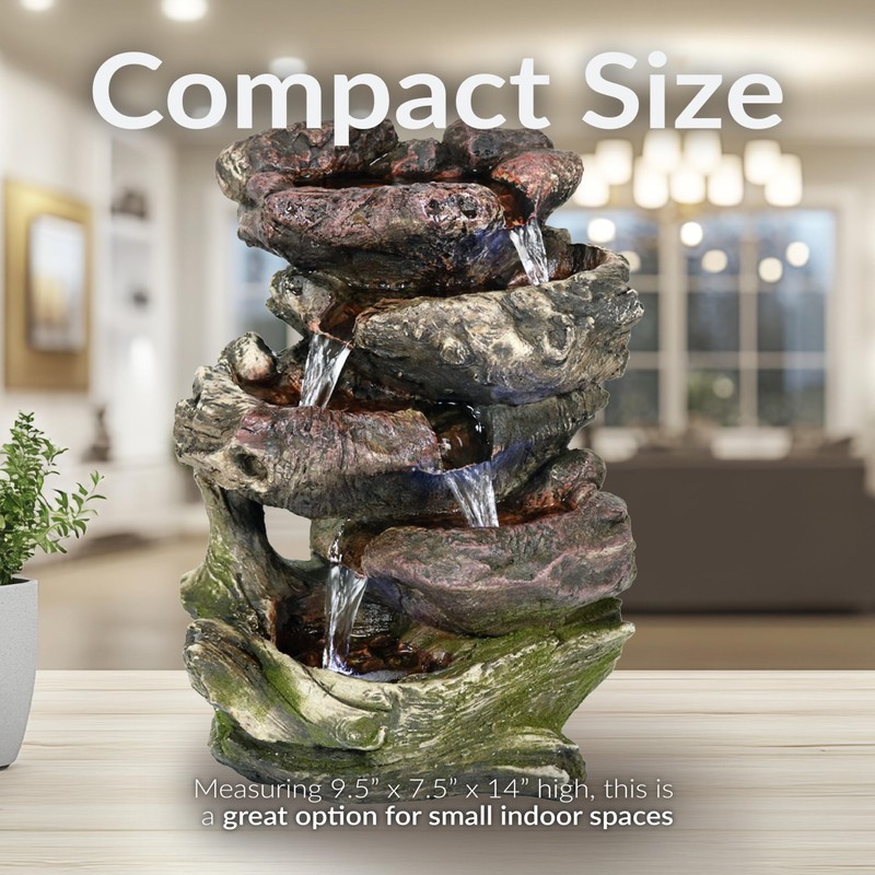 Sunnydaze Tabletop Water Fountain - Relaxing Indoor Desktop Water Feature
