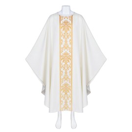 MYAYD Unisex Chasuble Church Robe Gown Pastor Priest Cassock Loose Long Cape Vestment Plus size (White)