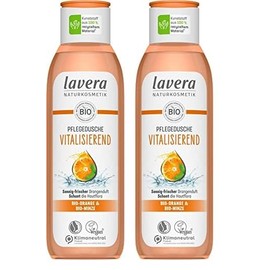 lavera Pflegedusche Vitalisierend - Duschgel mit Bio-Orange & Bio-Minze - hautschonende & sanfte Reinigung - sonnig-frischer Orangenduft - Naturkosmetik - vegan - Bio (1 x 250 ml) (Packung mit 2)