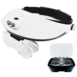 HAWK OPTICALS Illuminated Head Magnifier with Adjustable Strap|| 5 Lens Power Options || Adjustable Fit || Great for Jewelry Making, Watch & Electronic Repair, Sewing & Embroidery - MG9008