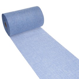 Deko As Shabby Chic table runner in linen look, polyester, odourless, 30 cm x 15 m, light blue
