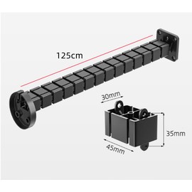 CiCixixi Cuba Slim Line Cable Management Rectangular Length 125 cm, Desks Flexible Cable Tube, Cable Hose, Height-Adjustable, Removable and Splicing, Black (Without Screws)