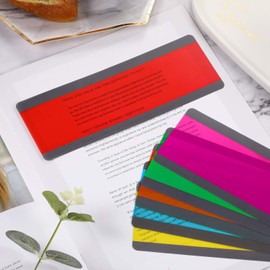 Zonon 6 Pieces Guided Reading Highlight Strips Colored Overlay Highlight Bookmarks of Small Paragraph Size Tracking Rulers Dyslexia Tools for Kids Teacher Supply