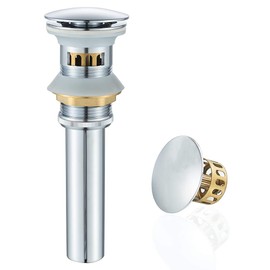 VOTON Bathroom Sink Drain Chrome Lavatory Pop-up Drain with Detachable Basket Stopper, Anti-Explosion and Anti-Clogging Drain Strainer，with Overflow Hole