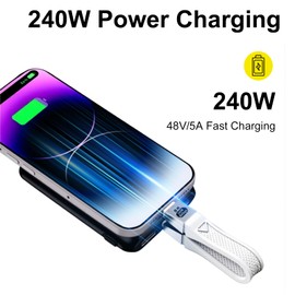 Poyiccot Short USB C Cable 5inch, 80Gbps Thunderbolt 5 Cable Up to 120Gbps Bandwidth Boost, 16K/8K 240W USB C Cord in White, Compatible with Type C Thunderbolt 4/3,USB 4, SSD, MacBook, Dock